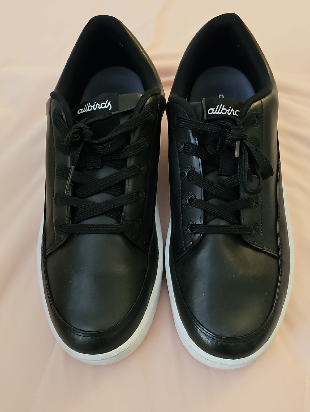 Allbirds Men’s Plant Pacers Black Low-Top Leather-Style Sneakers, Size 10